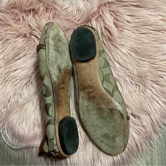 Coach Logo Brown Canvas Flat Size 8 - Picture 7 of 9